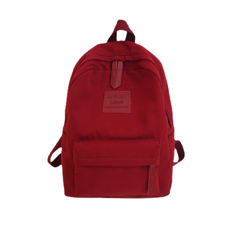 Solid Backpack For Men And Women Korean Version Junior High School