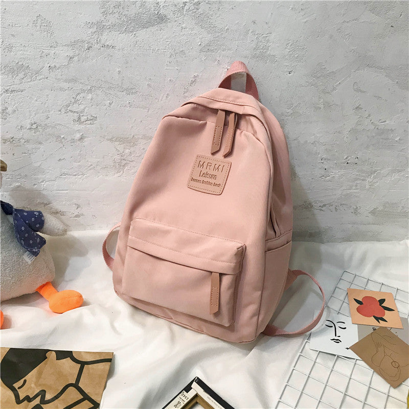 Solid Backpack For Men And Women Korean Version Junior High School