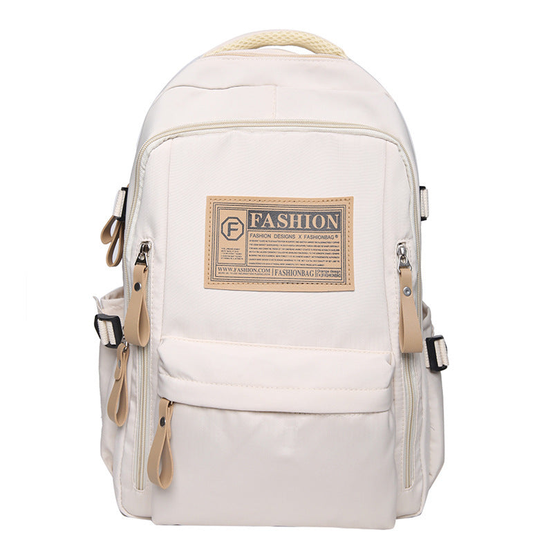 Solid Multi-pocket Backpack Korean Version Junior High School Students