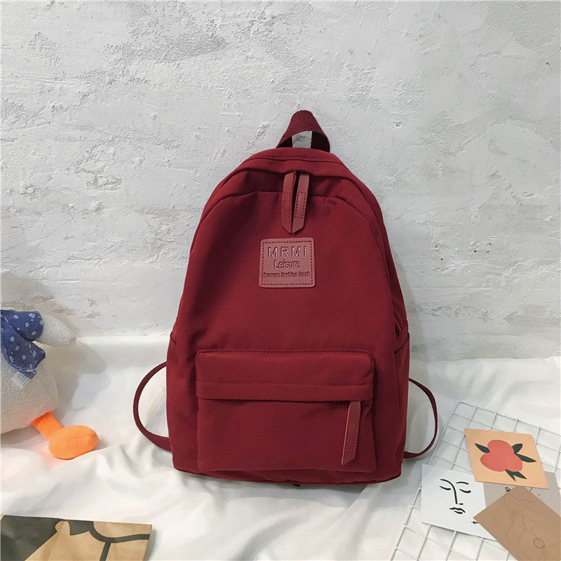 Solid Backpack For Men And Women Korean Version Junior High School