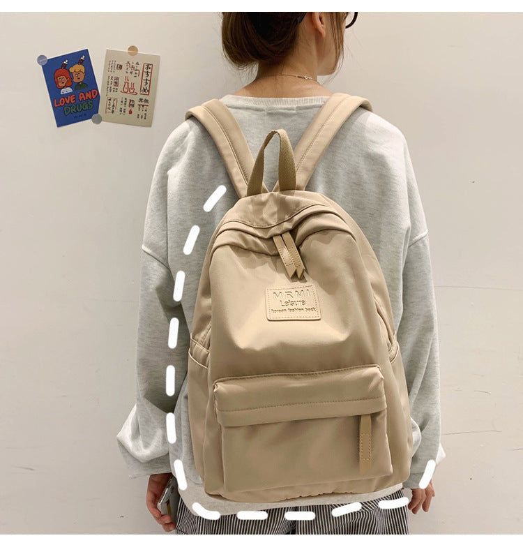 Solid Backpack For Men And Women Korean Version Junior High School