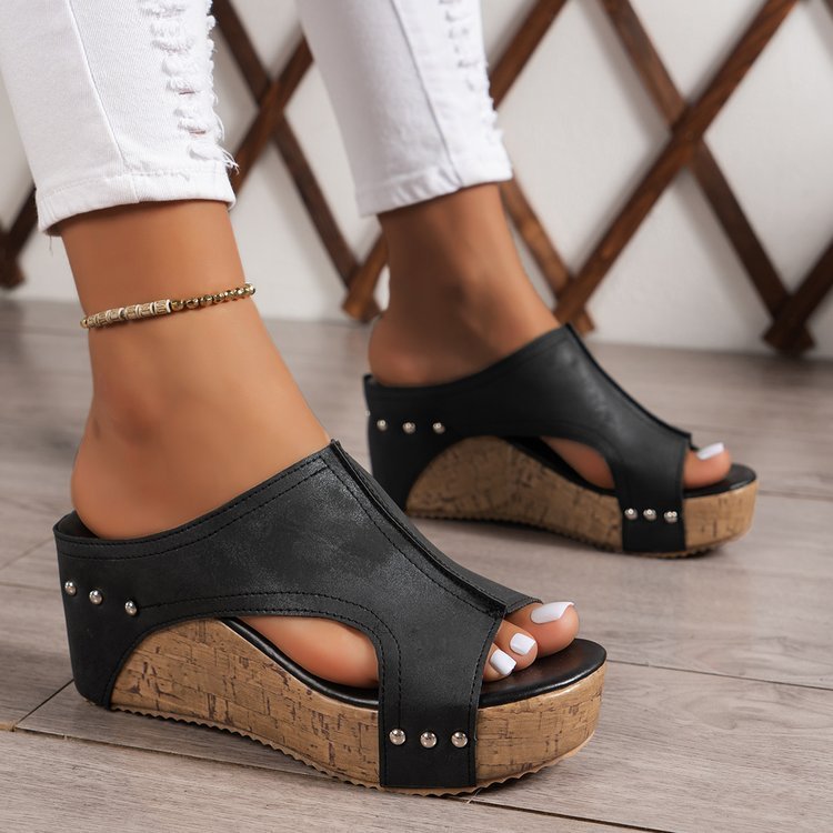 Plus Size Women's Wedge Peep Toe Platform Sandals