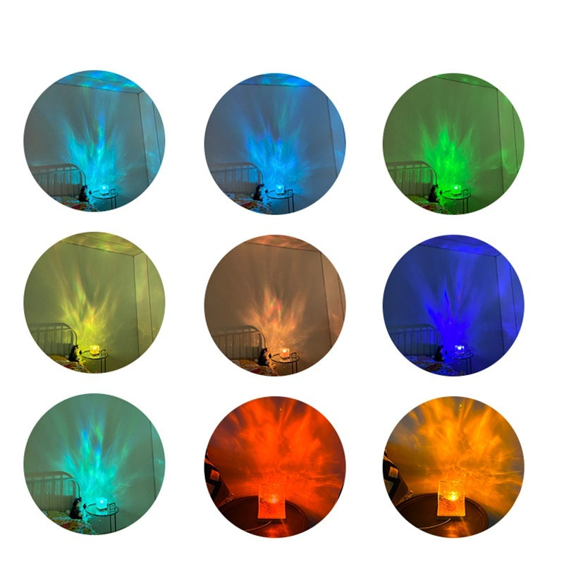 LED Water Ripple Ambient Night Light USB Rotating