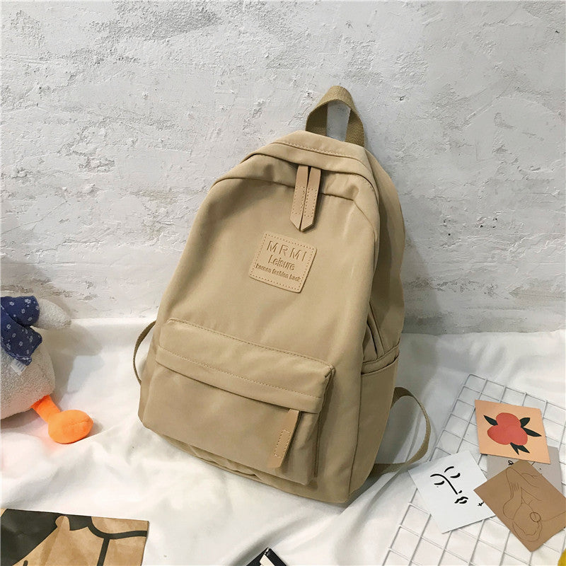 Solid Backpack For Men And Women Korean Version Junior High School