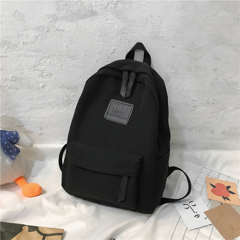 Solid Backpack For Men And Women Korean Version Junior High School