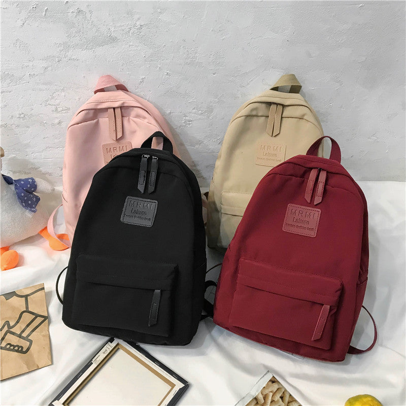 Solid Backpack For Men And Women Korean Version Junior High School